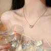 Vintage Simple Double Circle Choker Necklace Pendant Zirconia Clavicle Chain For Women Light Luxury Jewelry Party Gift
