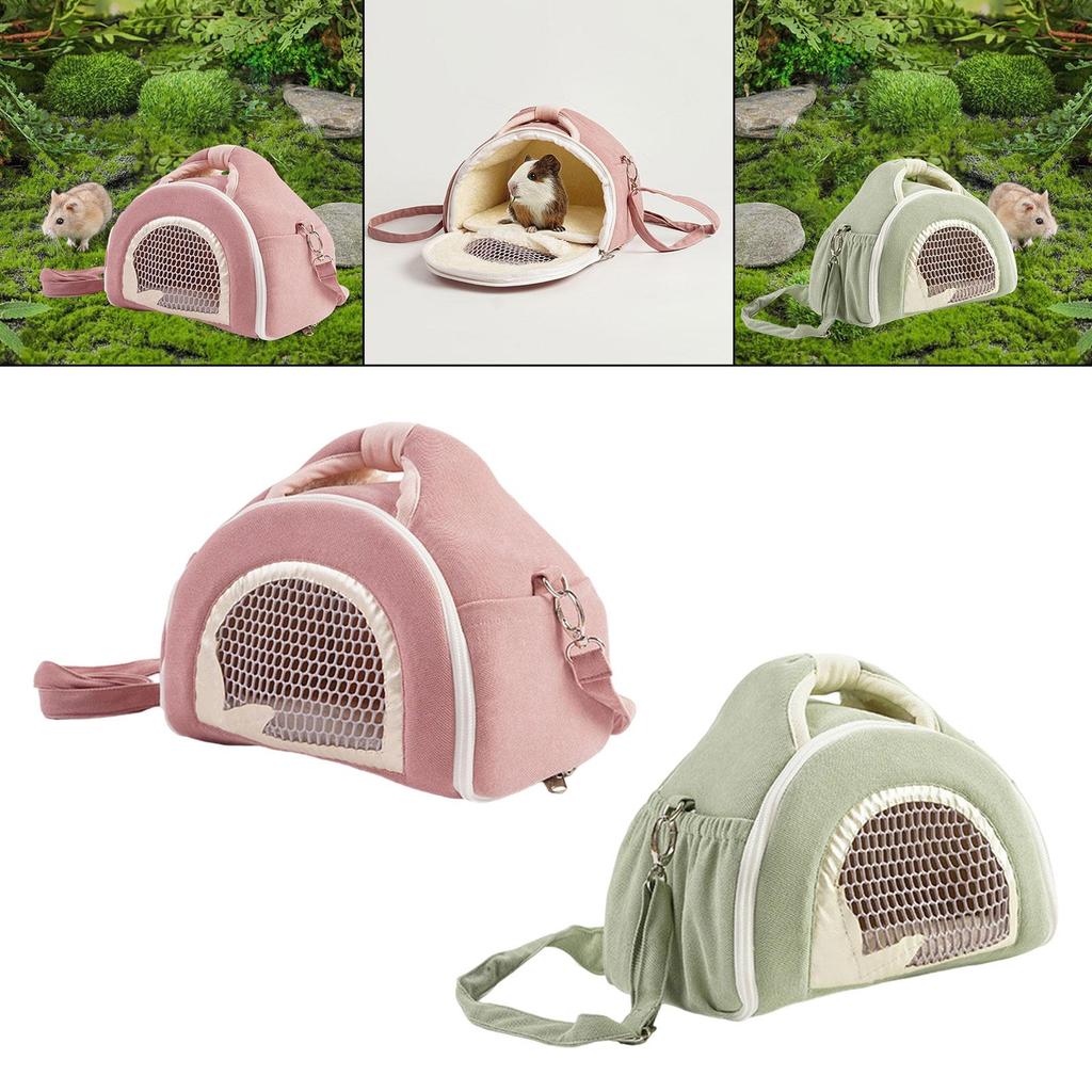 Hamster Travel Carrier Bag Squirrel Travel Handbag Traveling with Mesh Window for Small Animals Mice Squirrel Bunny Hamster
