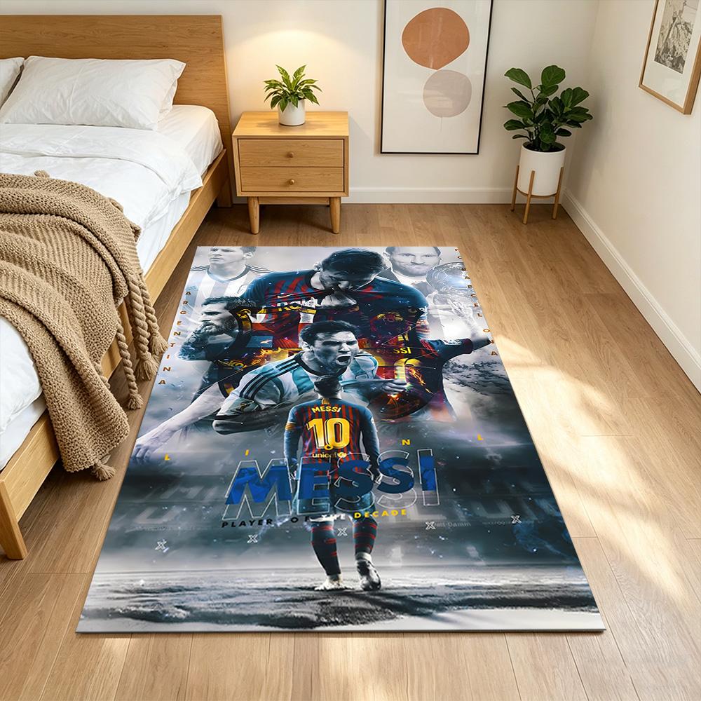 Soccer Player Action Floor Mat Design for Foyer Hallway Study room Dormitory Antislip Carpet Decorate Offices Perfect Gift for Women/Men