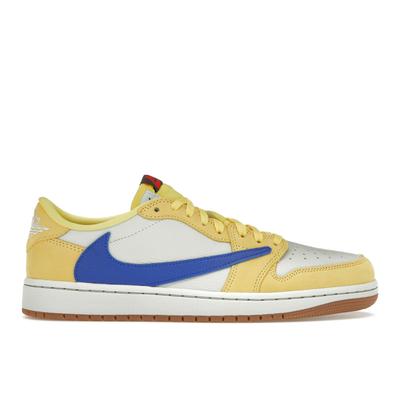 Travis Scott x Air 1 Retro Low OG SP Canary Женские кроссовки Желтый Racer-Синий Светло-Серебристый DZ4137-700