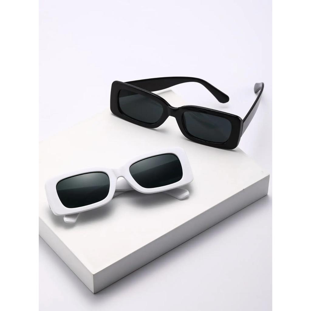 2/5 шт. S Пластиковые модные прямоугольные солнцезащитные очки для женщин и мужчин на каждый день, аксессуары для отпуска и пляжной вечеринки.