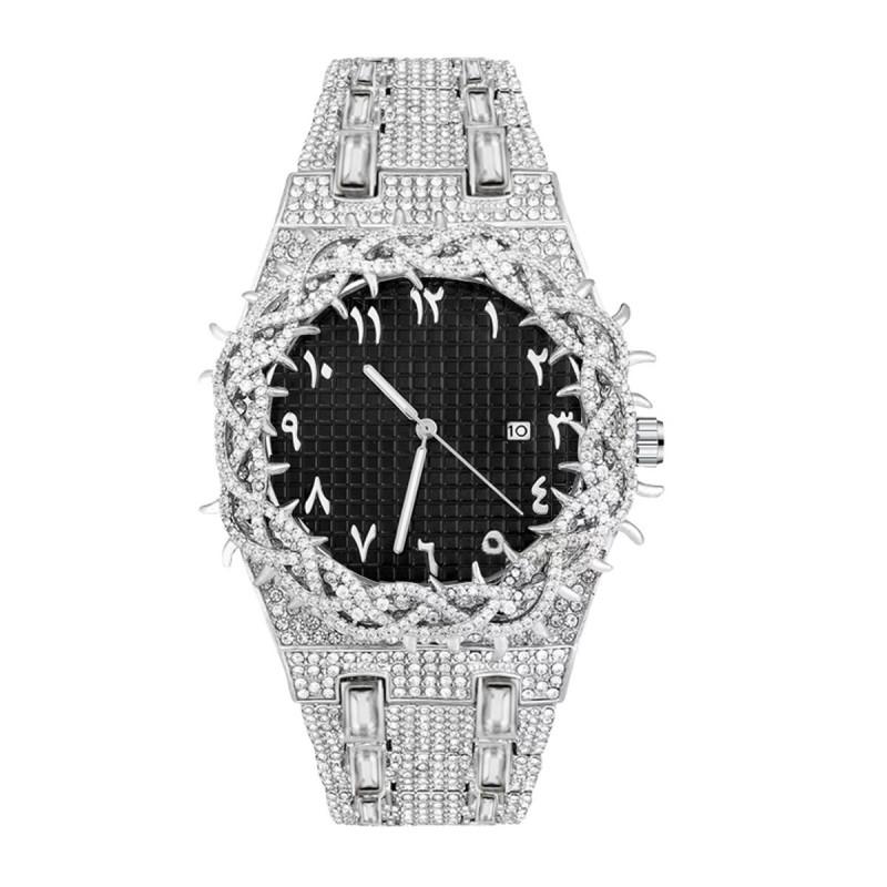 Couple Watch Large Dial Full Calendar Luminous Stainless Steel Strap Fashion Wristwatch