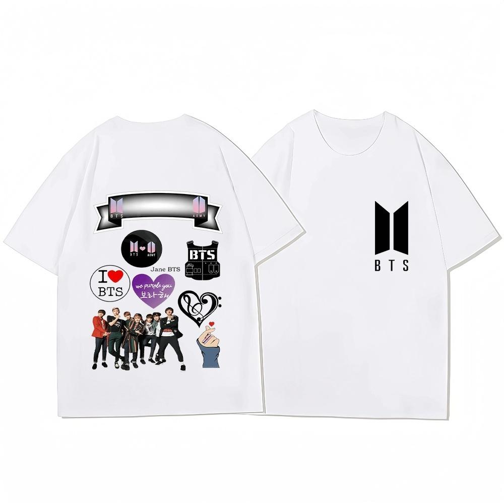 BTS BT21 Y2K Family Matching T Shirts Kpop Fashion Couple Short Sleeve Tops Casual Summer Soft Tshirt for Adults Kids