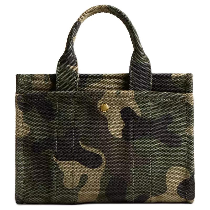 Coach Cargo 20-буквенный логотип застежка-молния холщовая сумка-тоут сумка-тоут сумка для покупок сумка женская маленький размер камуфляжный цвет