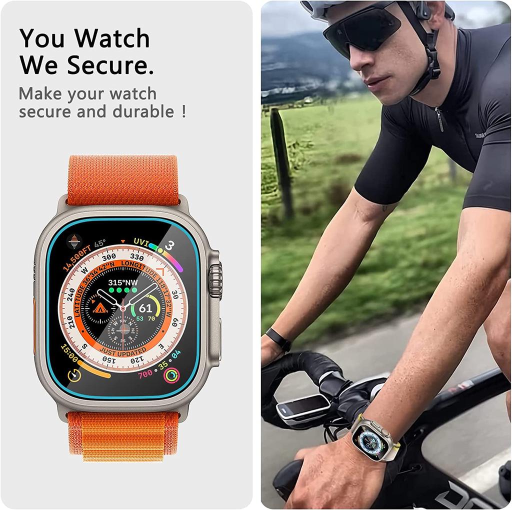Защитное стекло для экрана Apple Watch Ultra 8 (49ММ) - Полное покрытие, Устойчивость к царапинам, Легкая установка