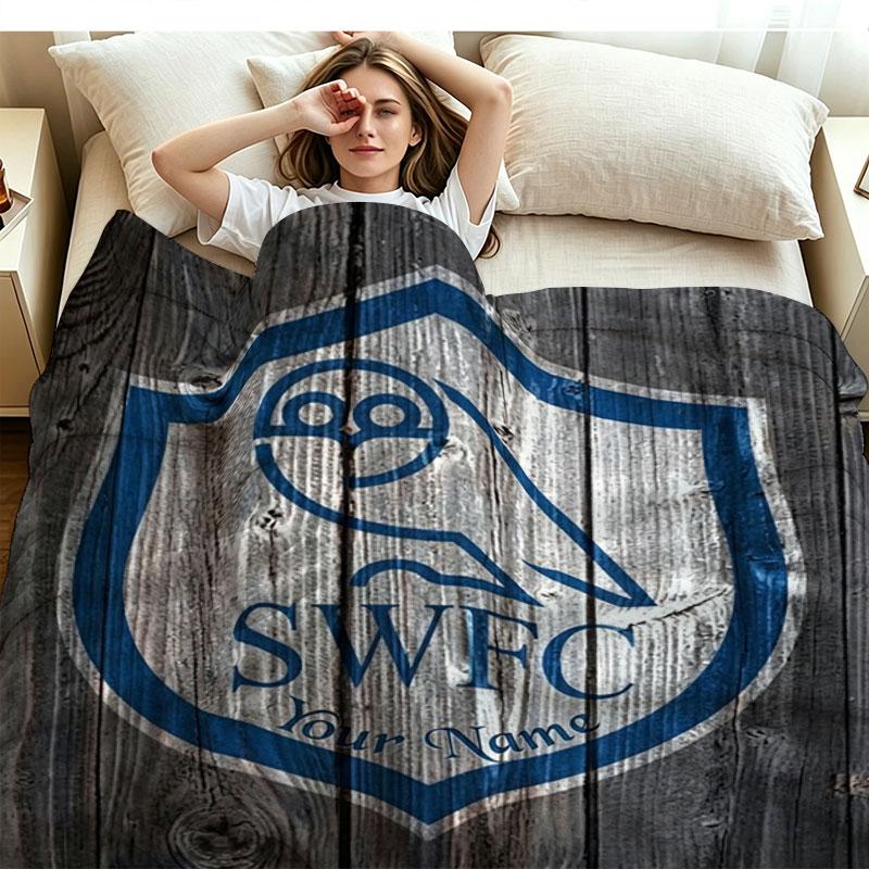 1PC Sheffield Wednesday Football Club Custom Name Patterned Flannel Blanket Suitable For All Seasons for Home Decor Warmth and Comfort Gifts Holiday P