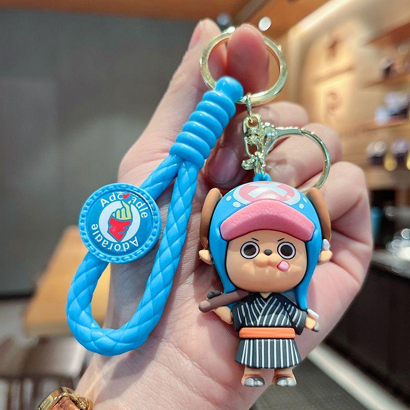 Мультяшный Бог Вина One Piece Аниме Персонажи Луффи, Чоппер, Усопп 3D Фигурка Брелок для Автомобиля Силиконовый Подвеска Шарм для Сумки Аксессуар