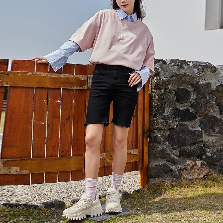 Li Ning Sports Fashion Series Повседневная футболка с круглым вырезом и коротким рукавом унисекс-топы светло-розового цвета AHSR708-5