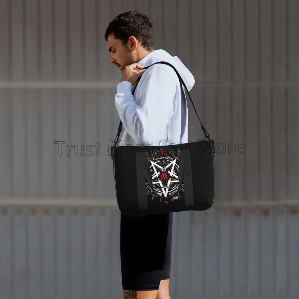 Satanic Occult Duffle Bag Satan Skull Dead Head Graphic Multipurpose Weekender Bags Unisex Waterproof Sports Yoga Luggage Bag