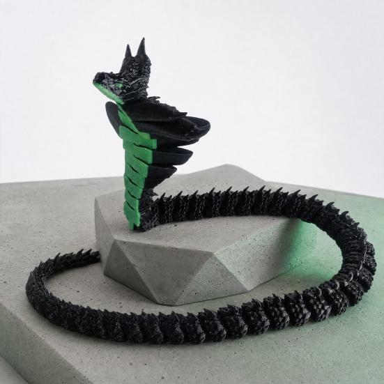 Украшение-Змея, Позабельная 3D-печатная фигурка змеи с подвижными суставами, Гибкие позы, Животное в темной тематике, Настольное коллекционное украшение