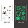 Children's Halloween Luminous Temporary Tattoo Sticker Waterproof Sweat Green 3D Spider Tattoo Sticker Face Arm Body Fake Tattoo