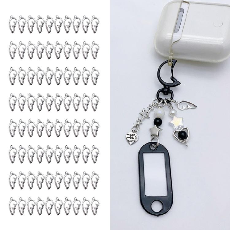 80 шт. Подвески-крылья из сплава для поделок, DIY, ожерелий, браслетов, аксессуары-шармы