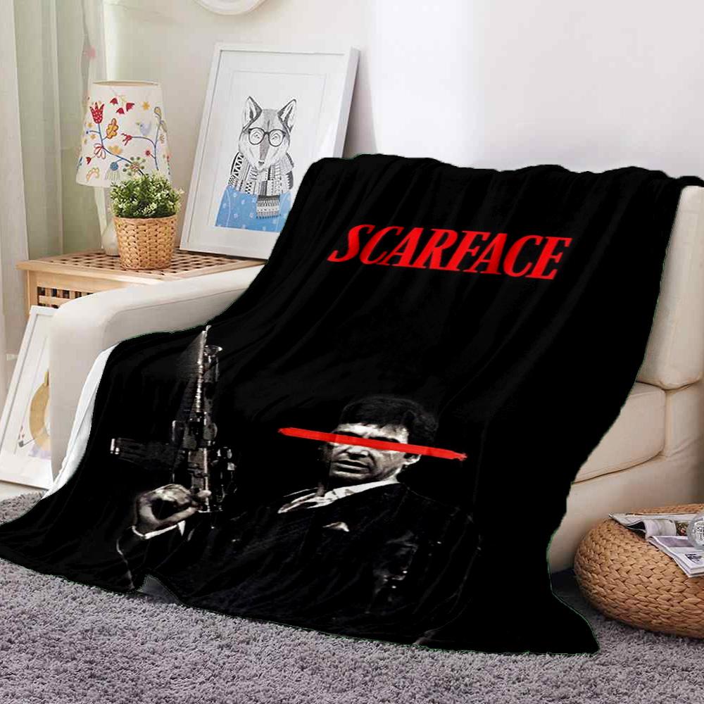 Scarface Legend Flannel Blanket Throw Blanket Soft Warm Sofa Bed Camping Home Decor Unique Christmas Gift C921196