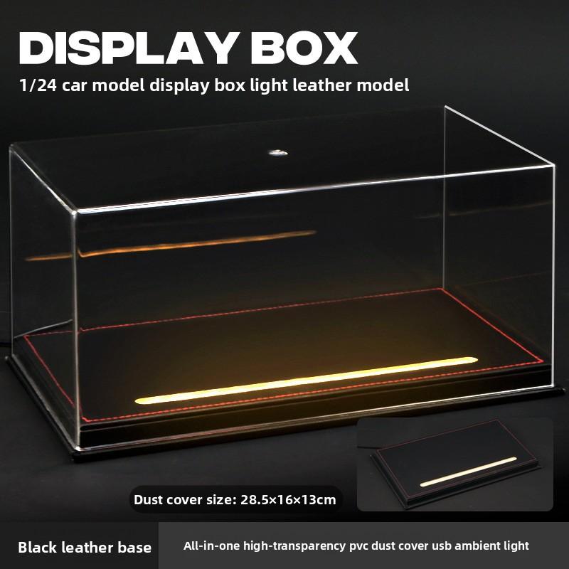 Acrylic Display Box with Light for 1:24 Alloy Car Model Simulation Car Collection Ornaments Dustproof Storage Box Home Decor