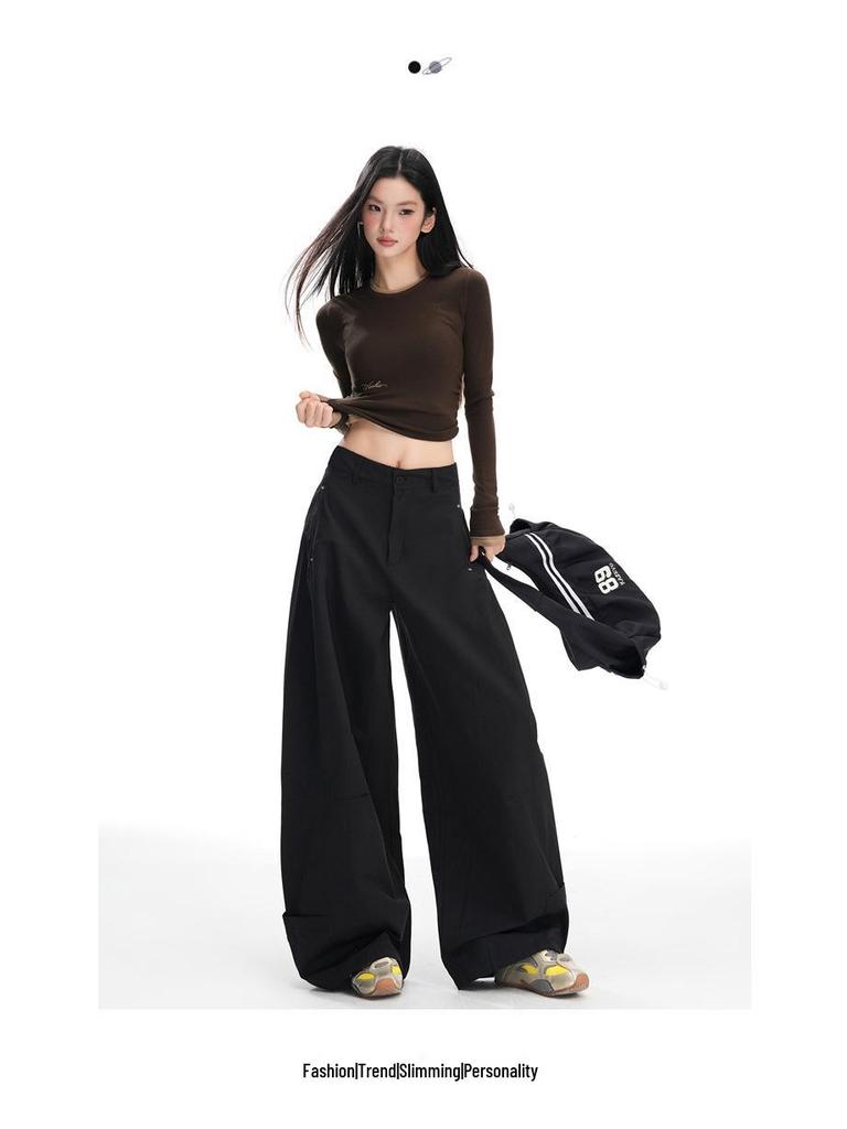 Autumn Women's High-Waist Loose Wide-Leg Pants