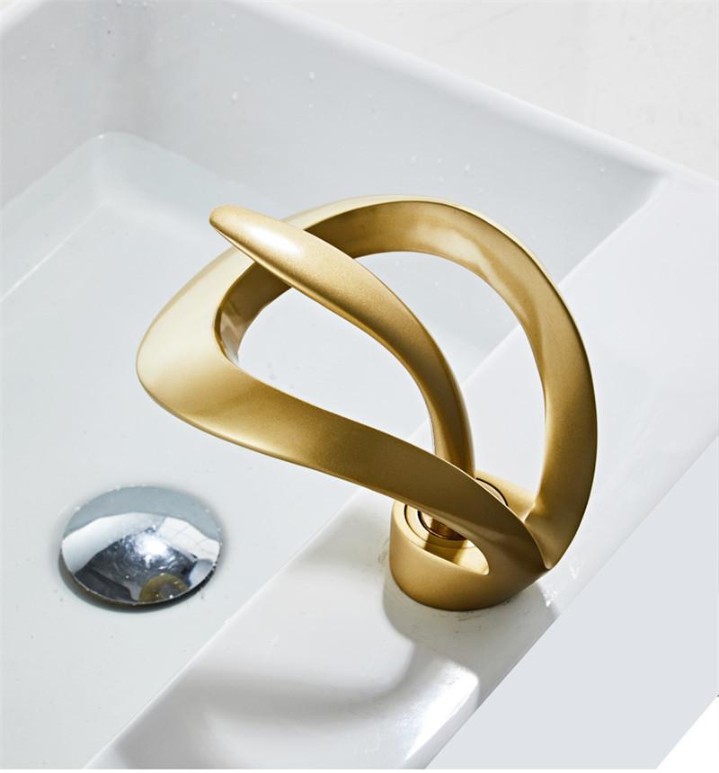Tuqiu Bathroom Basin Faucet Black Bathroom Faucet Brass Creative Grey Sink Mixer Tap Hot & Cold Waterfall Basin Faucet