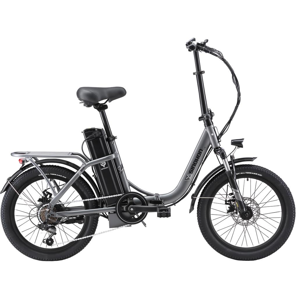 SINOHON C20 Городской складной электровелосипед для поездок на работу с сиденьем для буксировки, мотор 250 Вт, аккумулятор 36 В 18 Ач, городской электровелосипед, 20-дюймовые дорожные шины, удобный электровелосипед