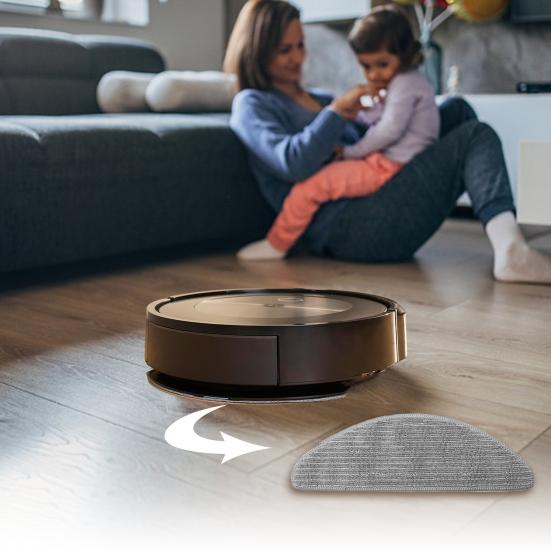 4Pcs Mop Pads Washable Sweeper Rag Reusable Sweeper Clothes Vacuum Accessories Kit for iRobot Roomba Combo I5, I5+,j5, J5+