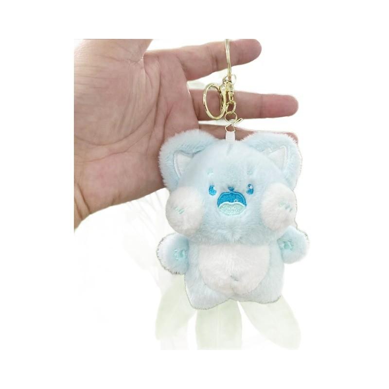 Sweet Plush Cat Keychain Adorable Animal Doll For Stylish Bag And Key Accessories In Soft Shades