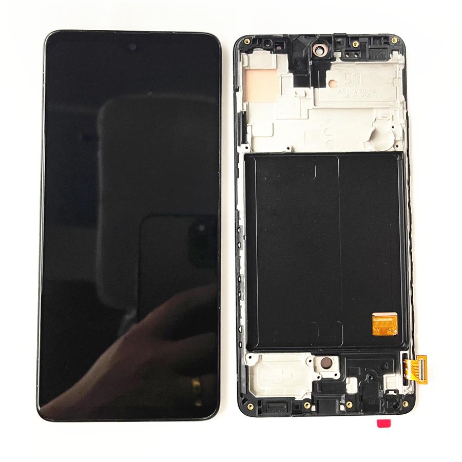 ЖК-дисплей с сенсорным экраном и дигитайзером с рамкой для Samsung Galaxy A51 A515
