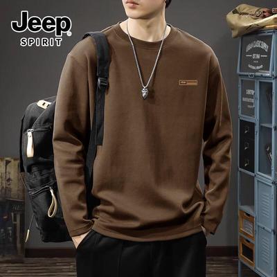 Мужская хлопковая футболка с длинным рукавом JEEP SPIRIT, плотный хлопок