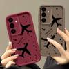Для Samsung S25 Ultra S24 FE S23 S22 A56 A36 A55 A16 A15 A35 чехол с принтом самолета мягкий силиконовый защитный чехол для линз противоударный матовый чехол для телефона TPU