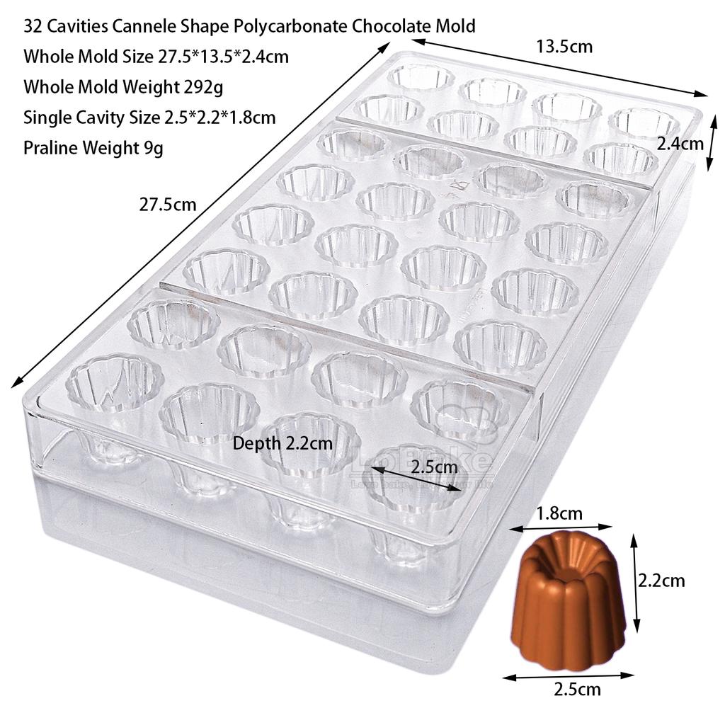 18 32 Ячейки Форма Цветка Каннеле Поликарбонатная Форма для Шоколада Гофрированная Круглая Форма для Конфет Сахарная Мастика Изготовление Форма для Кубиков Льда DIY Выпечка
