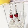 Креативные серьги-подвески из бокала красного вина, забавные украшения для ушей, подходящие для коктейльной вечеринки, семьи, друзей, декора