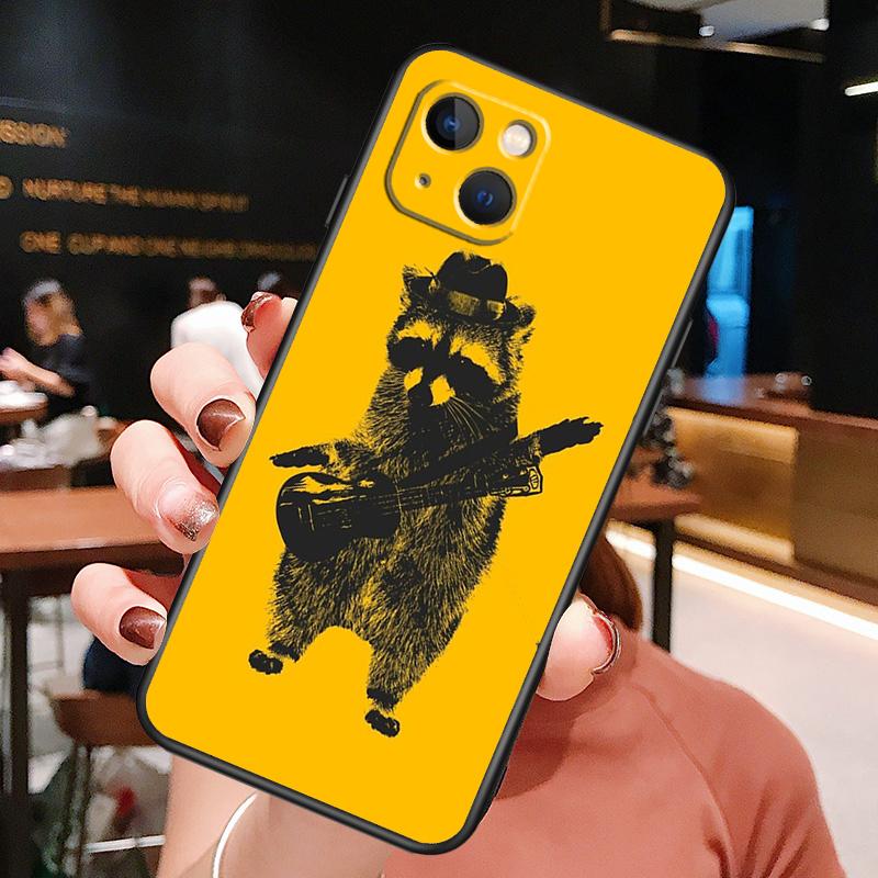 Cute Raccoon Phone Case For iPhone 16 Pro Max 15 14 13 12 11 Pro Max Plus 12 13 Mini XR 16e Funda Cover