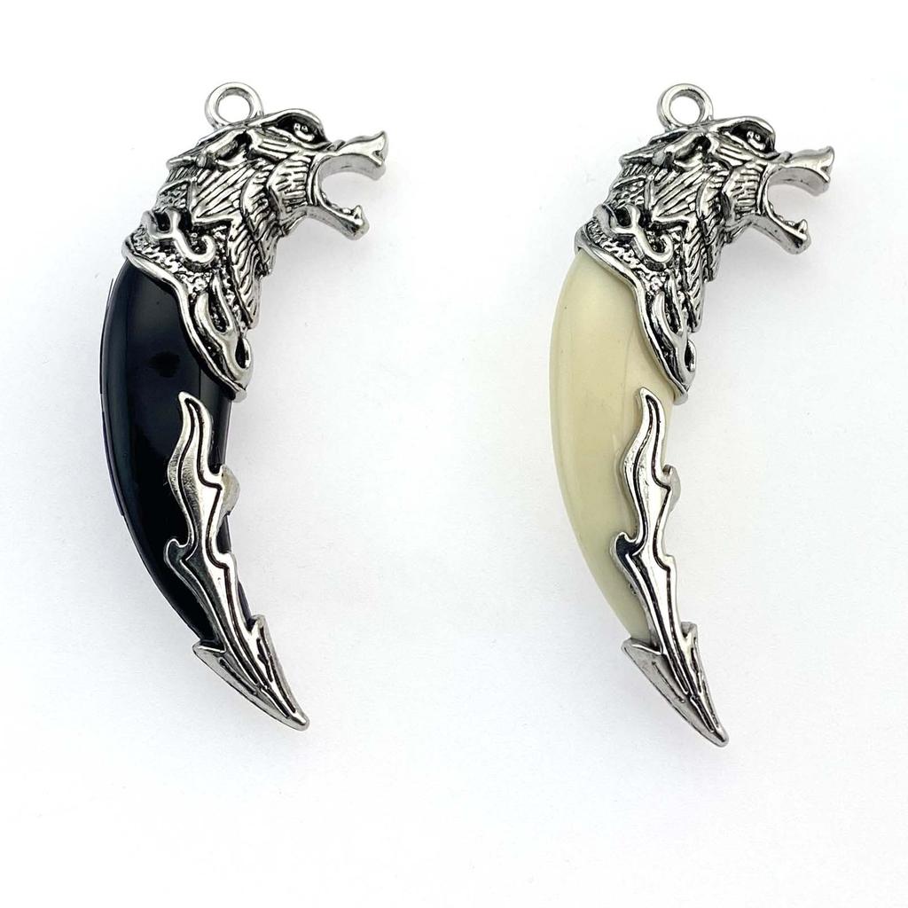 Модные ретро-ювелирные изделия с доминирующей индивидуальностью, мужские крутые красивые ожерелья из сплава с подвеской в виде волчьего зуба и собачьего зуба