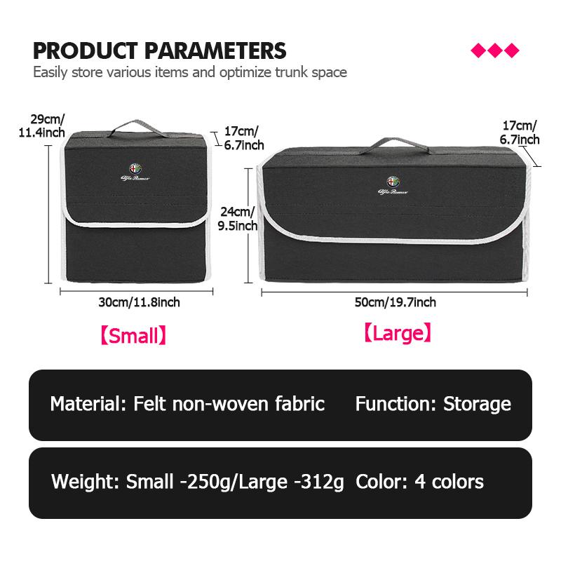 Car Trunk Storage Box Foldable Stowing Tidying Container z Bag For Alfa Romeo 159 Giulietta 156 147 Giulia Mito GT Stelvio Spider