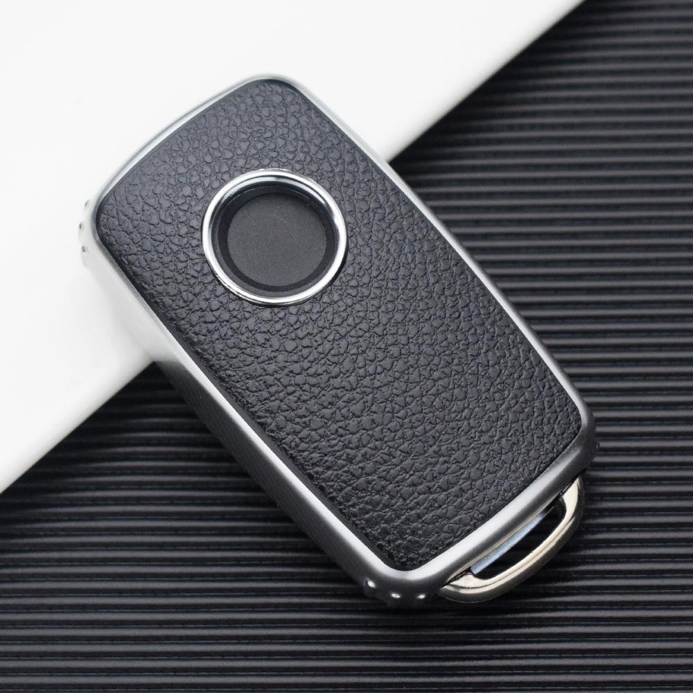 For Skoda Octavia For Volkswagen VW Bora Polo Tiguan Jetta Passat B5 B6 B7 Golf Beetle 3 Buttons TPU Leather Car Key Case Cover Ptorector