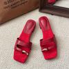 Fashion Clip Toe Women Slippers Flats Square Toe Sandals Shoes Woman Flip Flops Summer 2025 Trend Casual Dress Design Slides Sandalias