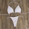Solid Color European & American Three-Piece Bikini: Women's Sexy Bandage Split Swimsuit