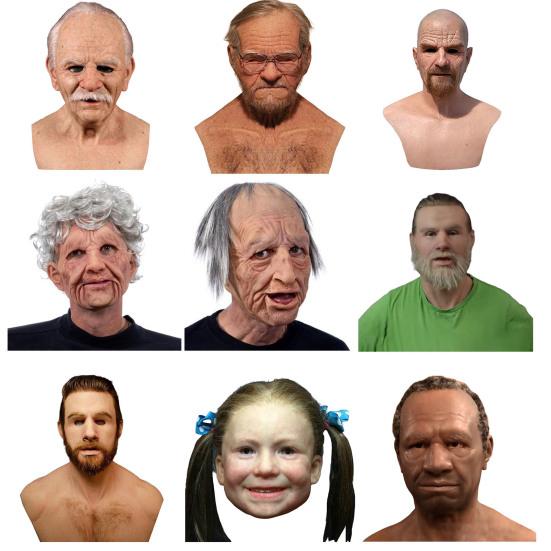 Реалистичный головной убор для костюма пожилого человека: бабушка/дедушка/мужчина/девушка. Удобный, прочный, мягкий, подходит для косплея.