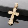 Hip Hop Gold Color Zirconia Dog Paw Pendant Necklace for Men Larger Cross Stainless Steel Jewelry Rock Women's Accessory Gift
