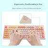 Tri-Mode Mechanical Feel Keyboard, Bluetooth/Wired, Mixed RGB Lighting, Sound-Absorbing Structure, Pink