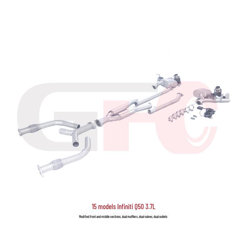 Dual Muffler & Valve Exhaust System for 2015 Infiniti Q50 3.7L