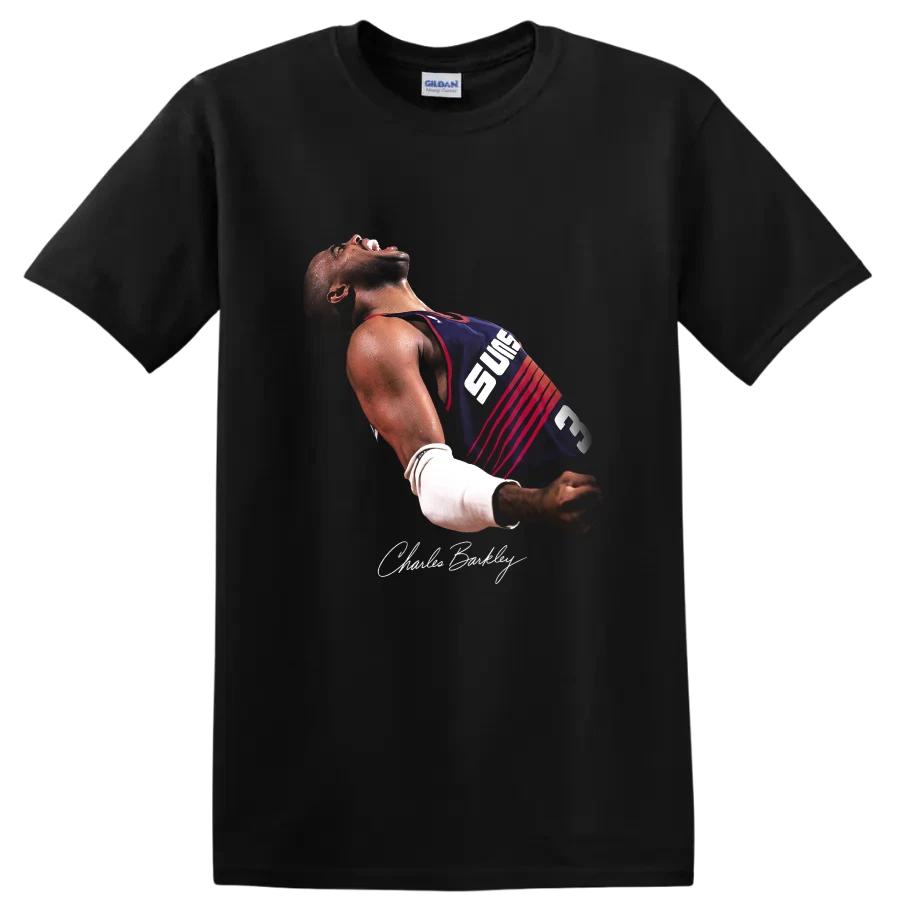 Charles Barkley Phoenix Suns Basketball Action T Shirt Retro Sports Tee