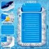 2026 popular water inflatable floating bed, backrest inflatable floating row water deck chair, double maple leaf floating bed