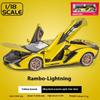1:18 Lamborghini New Energy Super Sports Car Alloy Die-cast Car Model Sound and Light Series Pull Back Function Children's Toy Boy Birthday Gift