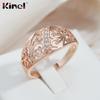 Kinel Hollow Flower Rose Gold Color Rings For Women
