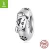 Playful Puppy Silicone Positioning Bead Spacer S925 Sterling Silver Cute Pet Bracelet Bead Spacer