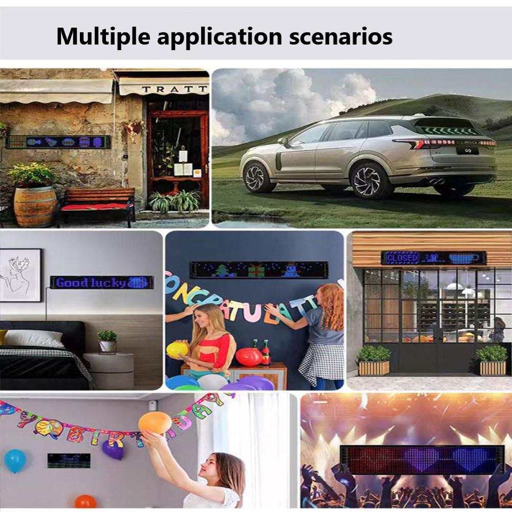 Автомобильный светодиодный гибкий экран, USB 5 В матричная пиксельная панель RGB с рисунком граффити, прокручивающимся текстом, анимационным дисплеем для автомагазина с приложением.
