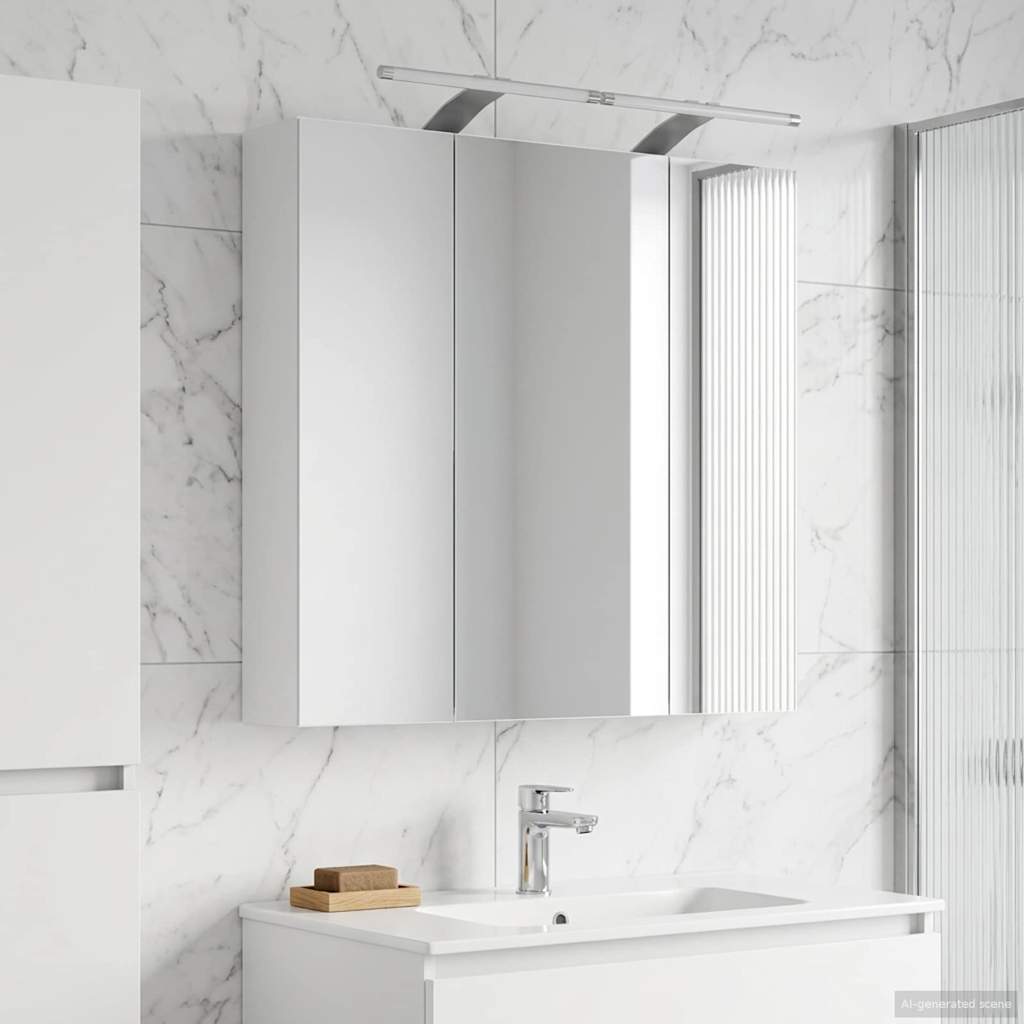 Bathroom Mirror Cabinet White 70 x 14.5 x 70 cm Engineered Wood