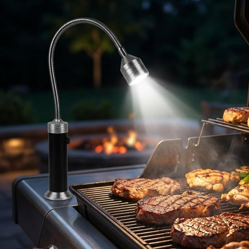 Свет для гриля BBQ с гибкой трубкой, регулируемый, супер-яркий светодиодный фонарик, магнитное основание, аксессуары для наружного освещения