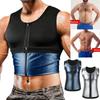 Men Sauna Suit Waist Trainer Body Shaper Compression Shirts Workout Sweat Tank Tops Vest Shapewear Exercise Slimming Undershirt Fat Burning Underwear