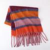 Striped Scarf Women's Autumn and Winter Mohair Color Warm Versatile Shawl Atmosphere Scarf Trendy Fashion