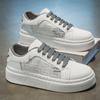Men's Shoes for Summer New Breathable Hollow Small White Shoes for Men's Students' Trendy Versatile Thick Sole Sports and Casual Shoes for Men