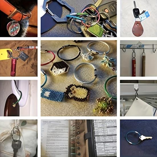 10Pcs Stainless Steel Wire Keychains 1/1.5/2mm Cable Loop Connecter